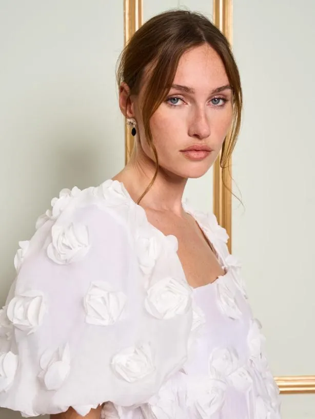Sister Jane Dresses Womenswear DREAM Belle Bloom Applique Dress Ivory Cream