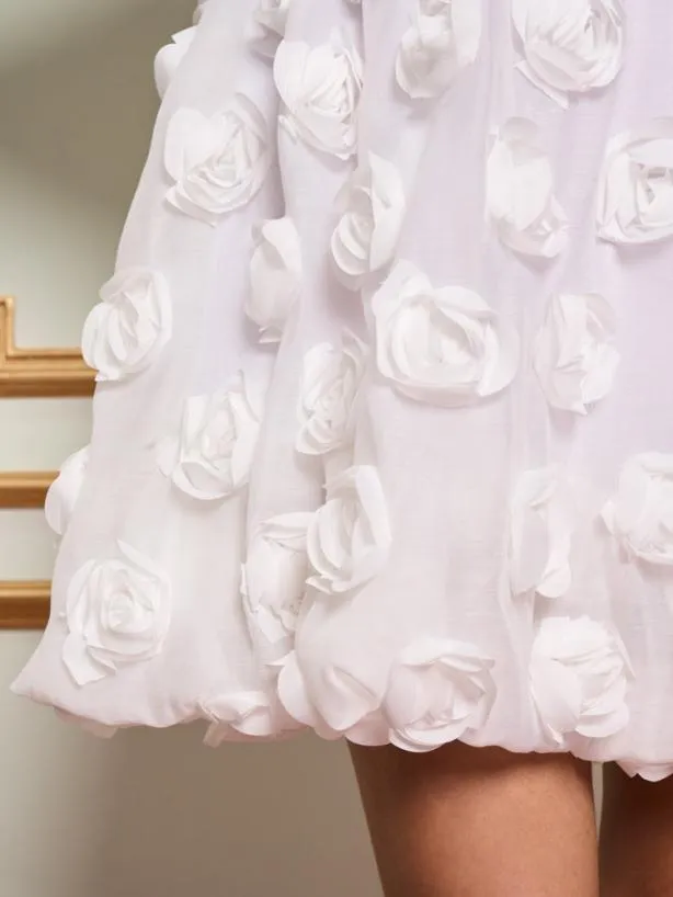 Sister Jane Dresses Womenswear DREAM Belle Bloom Applique Dress Ivory Cream