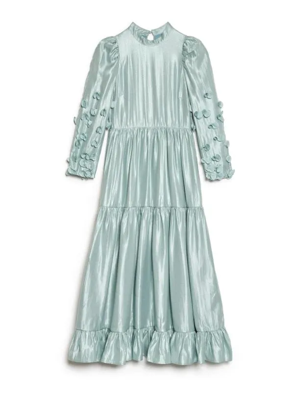 Sister Jane Dresses Womenswear DREAM Nouveau Flower Midi Dress Aqua Blue