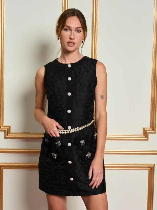 Sister Jane Dresses Womenswear DREAM Papillon Applique Mini Dress Ink Black