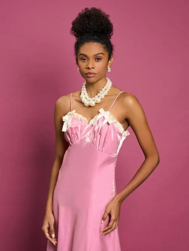 Sister Jane Dresses Womenswear DREAM Rosey Ruffle Cami Dress Raspberry Pink