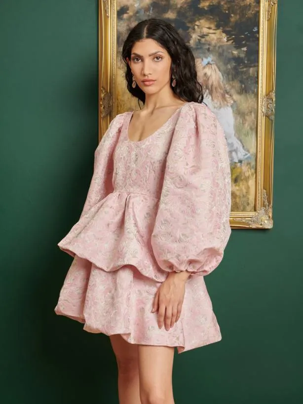 Sister Jane Dresses Womenswear DREAM Watercolour Jacquard Mini Dress Cherry Blossom Pink Sister Jane Dresses Womenswear DREAM Watercolour Jacquard Mini Dress Cherry Blossom Pink