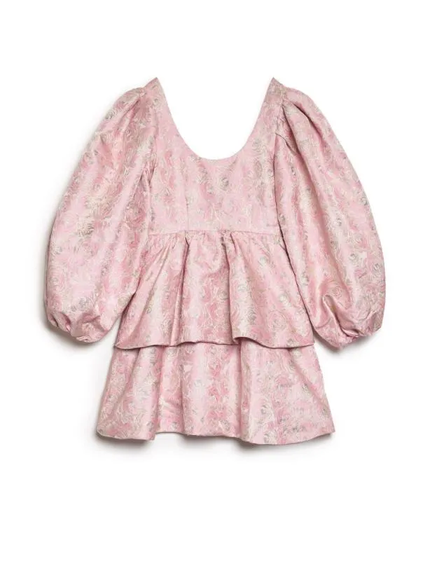 Sister Jane Dresses Womenswear DREAM Watercolour Jacquard Mini Dress Cherry Blossom Pink