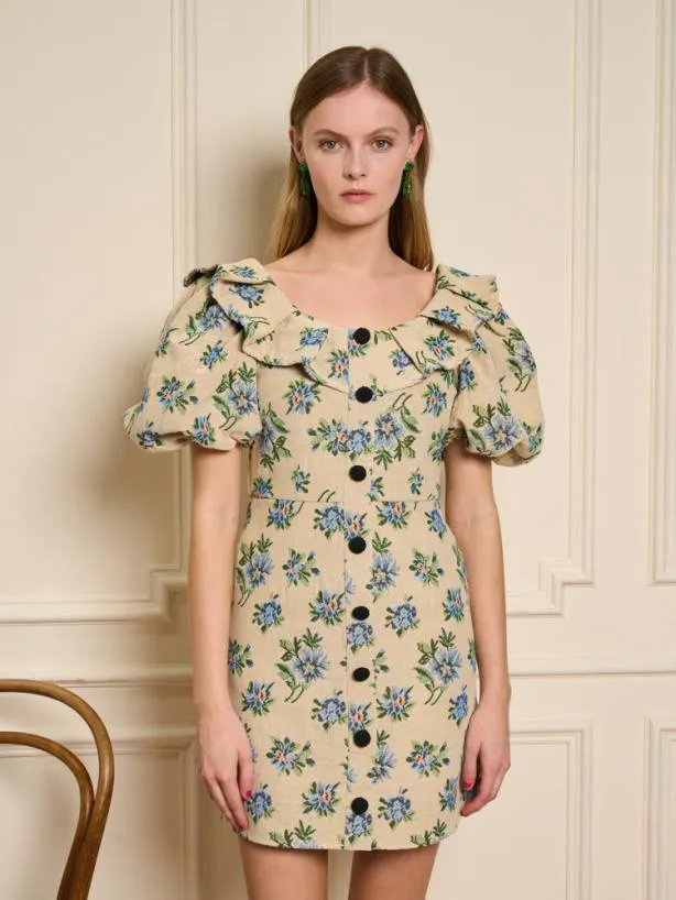Sister Jane Dresses Womenswear Fleur Tapestry Mini Dress Natural