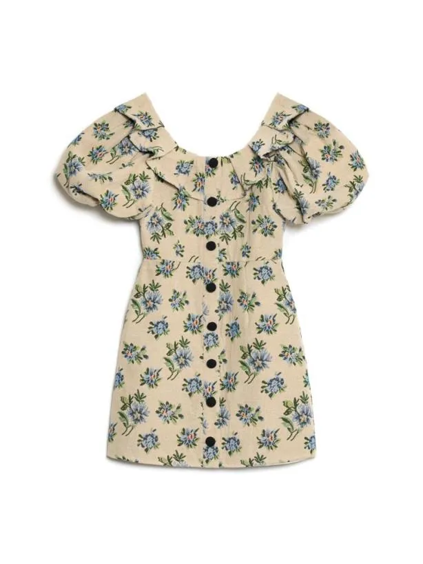 Sister Jane Dresses Womenswear Fleur Tapestry Mini Dress Natural