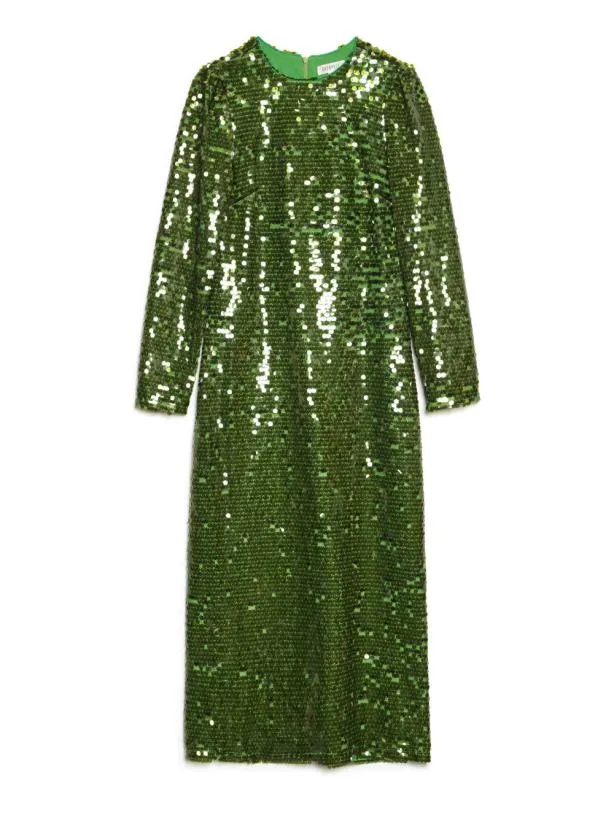 Sister Jane Dresses Womenswear Ghospell Daria Sequin Midi Dress Forest Green