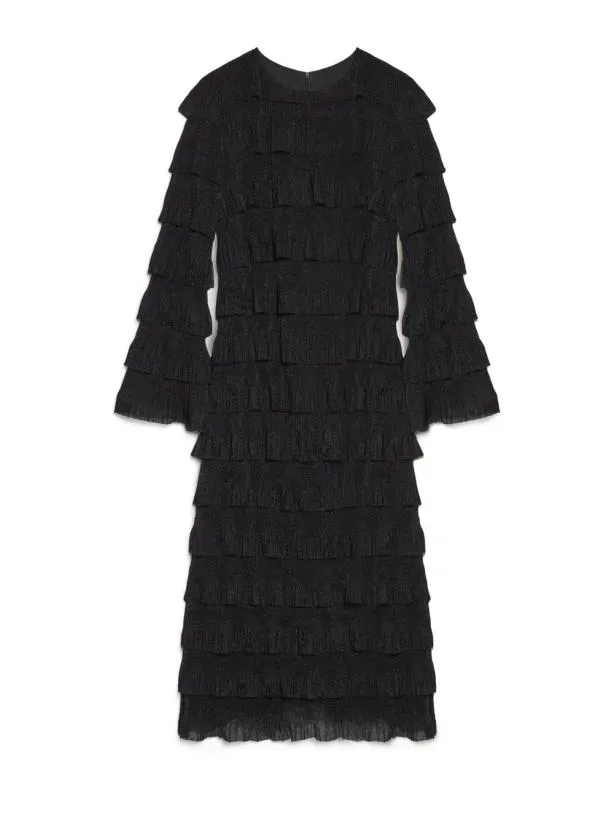 Sister Jane Dresses Womenswear Ghospell Tyra Ruffle Midi Dress Coal Black