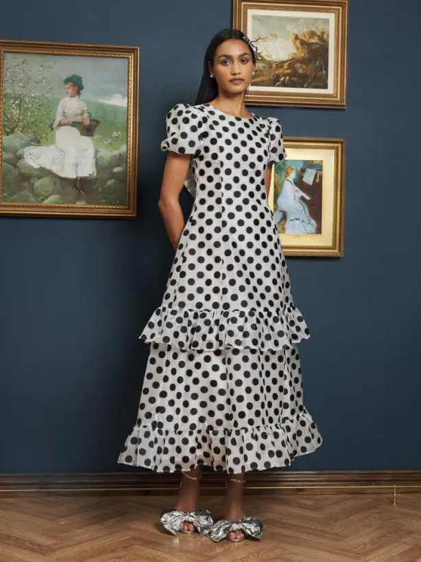 Sister Jane Dresses Womenswear Perry Polka Dot Midi Dress Black And White