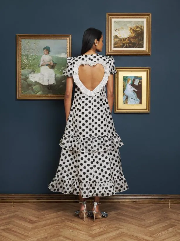 Sister Jane Dresses Womenswear Perry Polka Dot Midi Dress Black And White