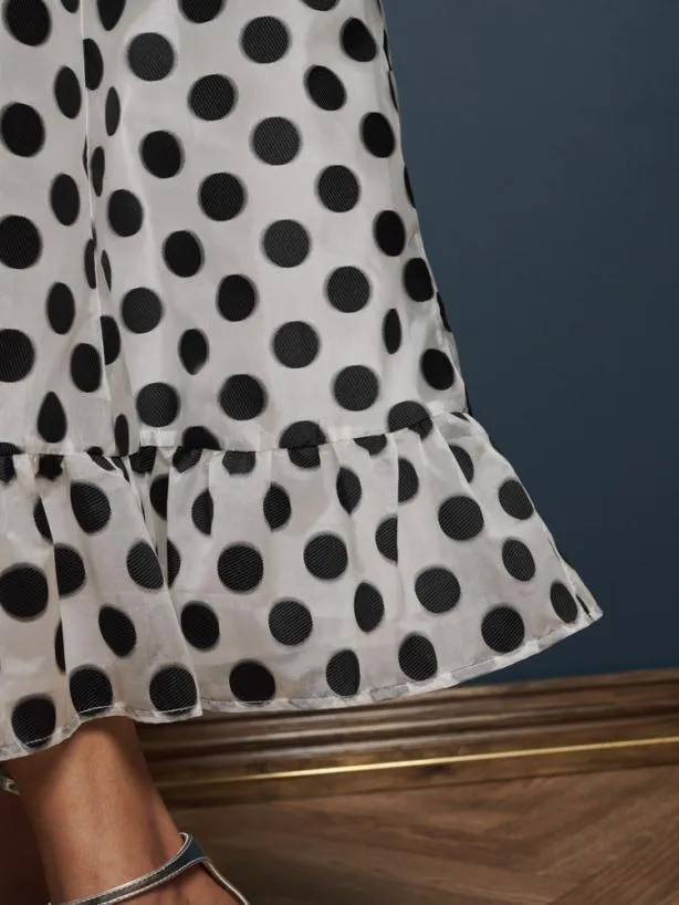 Sister Jane Dresses Womenswear Perry Polka Dot Midi Dress Black And White