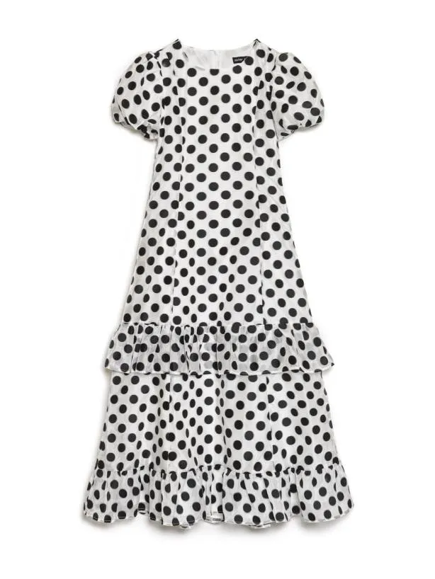 Sister Jane Dresses Womenswear Perry Polka Dot Midi Dress Black And White