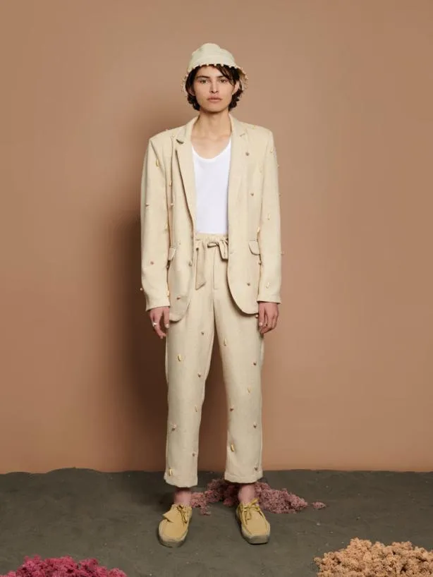 Sister Jane Jackets Womenswear Dylan Bead Single Breasted Blazer Natural Ivory