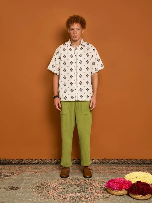 Sister Jane Shirts Menswear Cameron Flower Print Shirt Cream