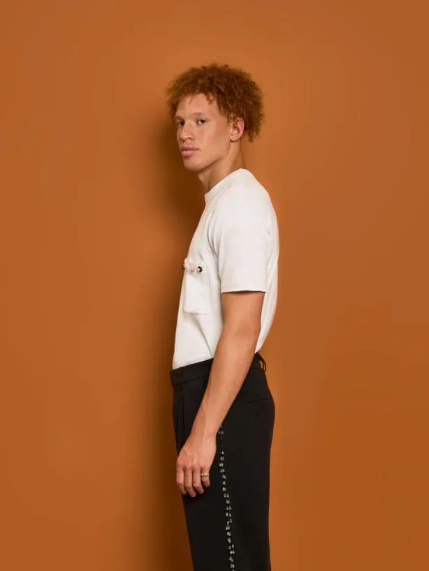 Sister Jane Shirts Menswear Rory Trim Tshirt Pearled White