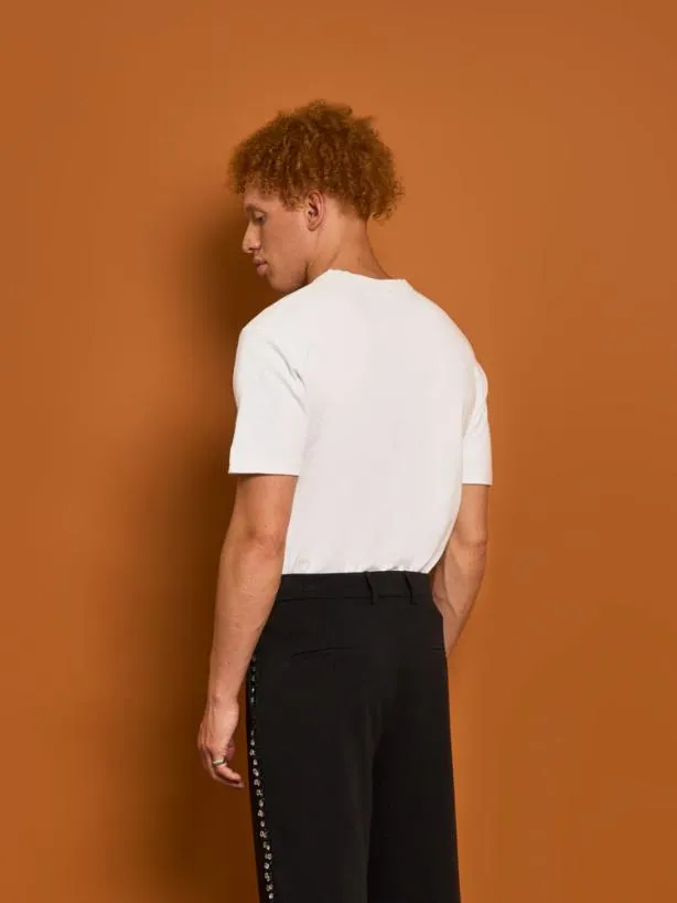 Sister Jane Shirts Menswear Rory Trim Tshirt Pearled White