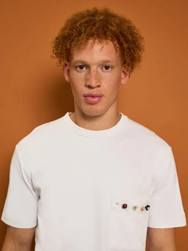 Sister Jane Shirts Menswear Rory Trim Tshirt Pearled White