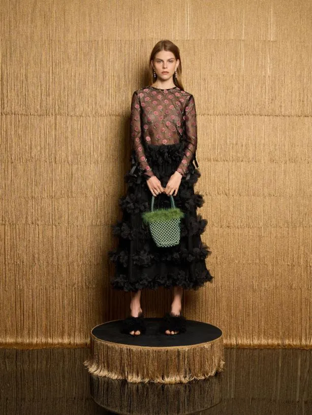 Sister Jane Tops Womenswear DREAM Amanda Rose Mesh Top Coal Black