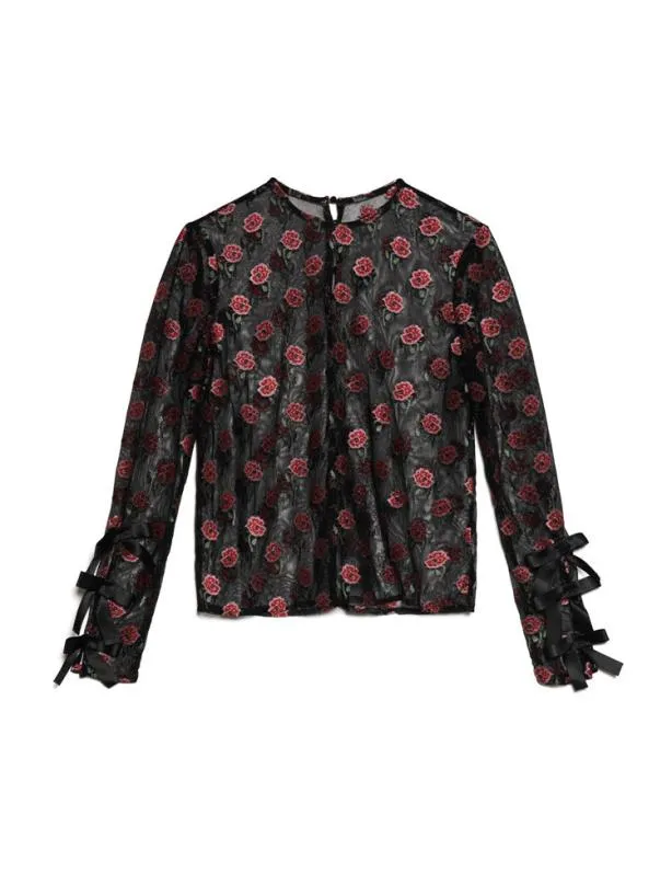 Sister Jane Tops Womenswear DREAM Amanda Rose Mesh Top Coal Black