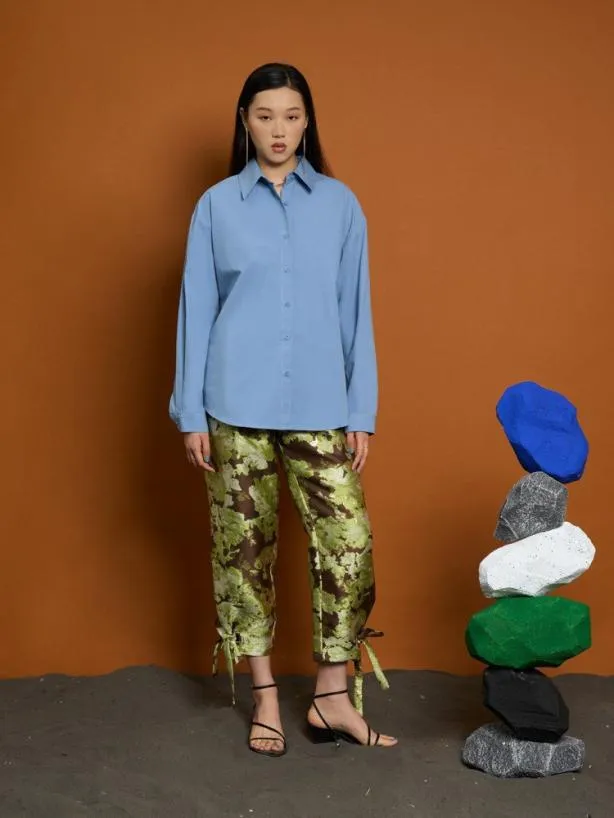 Sister Jane Tops Womenswear Ghospell Astin Eyelet Shirt Stone Blue