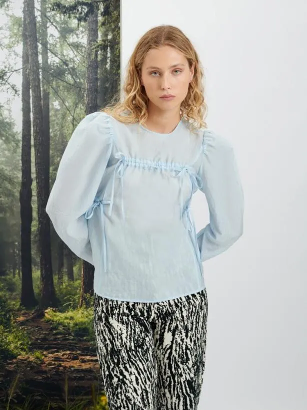 Sister Jane Tops Womenswear Ghospell Paige Drawstring Top Teapot Blue