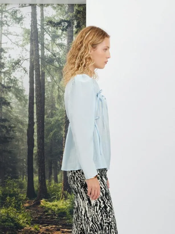 Sister Jane Tops Womenswear Ghospell Paige Drawstring Top Teapot Blue