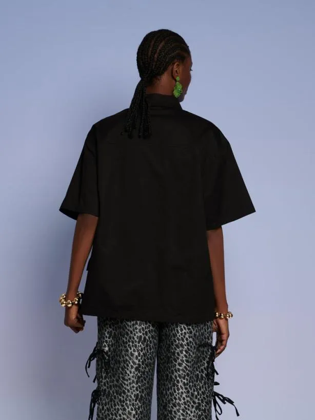 Sister Jane Tops Womenswear Ghospell Ray Cargo Pocket Shirt Coal Black