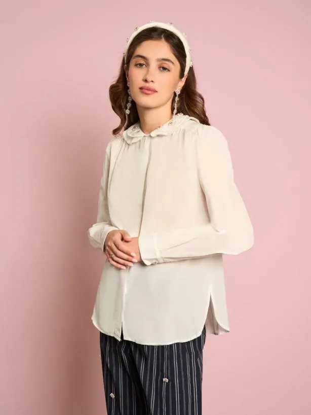 Sister Jane Tops Womenswear Jasmine Pearl Blouse Pearled White