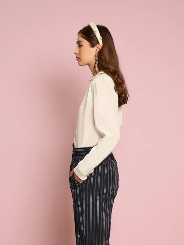 Sister Jane Tops Womenswear Jasmine Pearl Blouse Pearled White