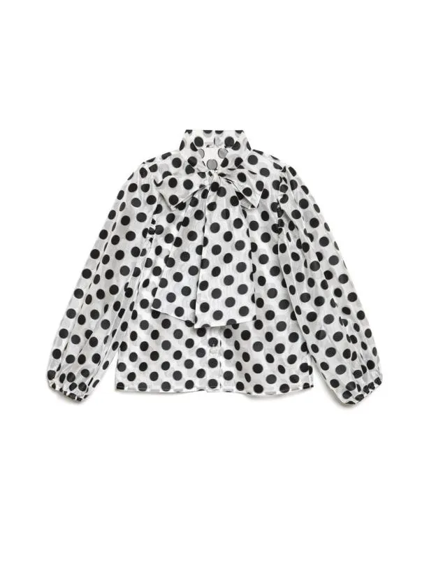 Sister Jane Tops Womenswear Perry Polka Bow Blouse Black And White