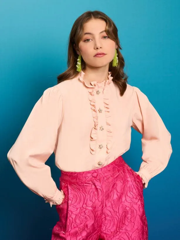 Sister Jane Tops Womenswear Sea Carnation Ruffle Blouse Pink Peach