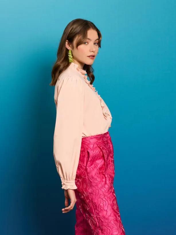 Sister Jane Tops Womenswear Sea Carnation Ruffle Blouse Pink Peach