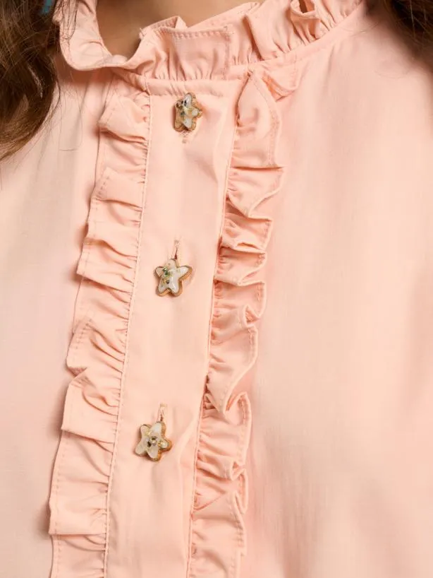 Sister Jane Tops Womenswear Sea Carnation Ruffle Blouse Pink Peach