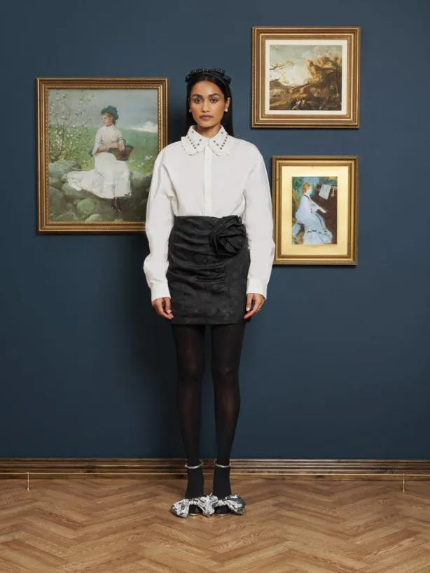 Sister Jane Tops Womenswear Travis Studded Shirt Pearled White