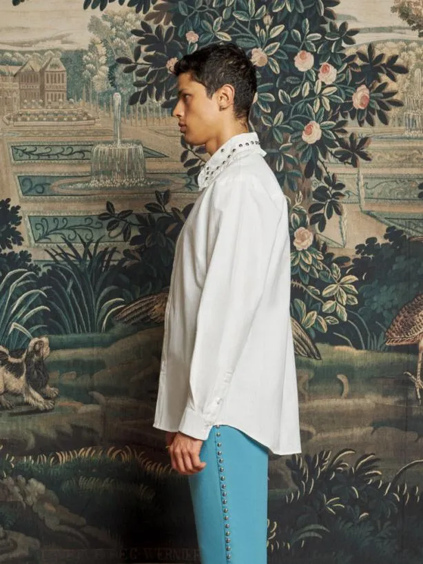 Sister Jane Tops Womenswear Travis Studded Shirt Pearled White
