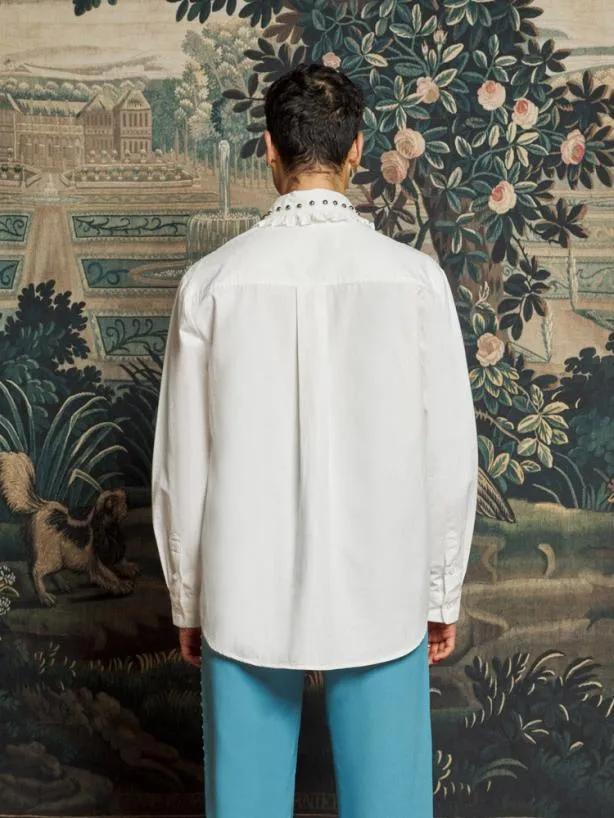 Sister Jane Tops Womenswear Travis Studded Shirt Pearled White