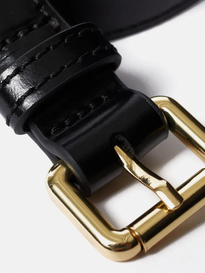 Skinny Leather Belt Black Women Jigsaw Leather