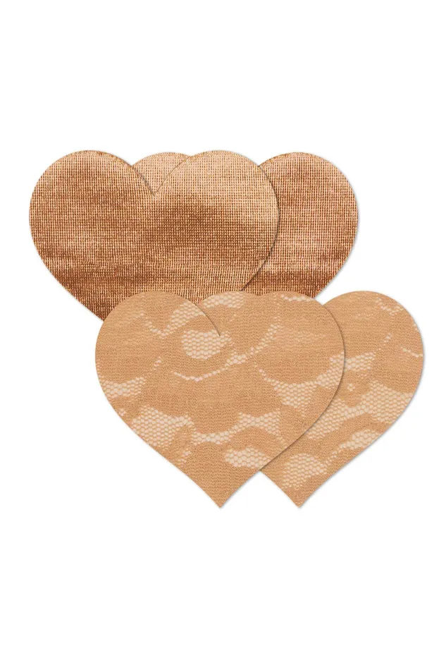 Sleepwear and Intimates Women Nippies Basics Adhesive Nipple Covers Heart 8211 Caramel Caramel petalandpup