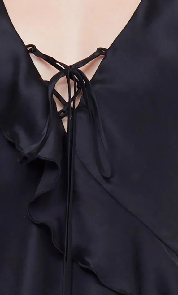 Sleeveless Shop Bec Bridge Chantilly Silk Frill Cami Black