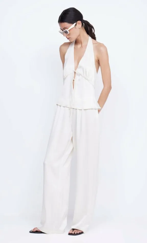Sleeveless Shop Bec Bridge Kaia Silk Halter Top Ivory