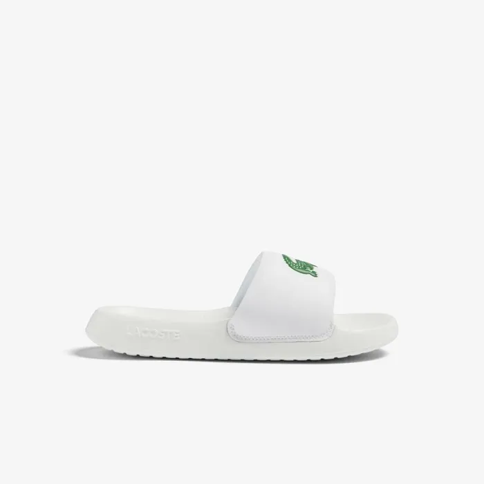 Slides Men Lacoste Men039s Croco 10 Slides Whitegreen 082