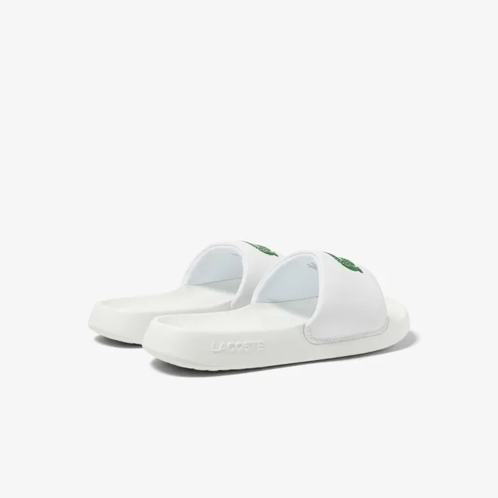 Slides Men Lacoste Men039s Croco 10 Slides Whitegreen 082