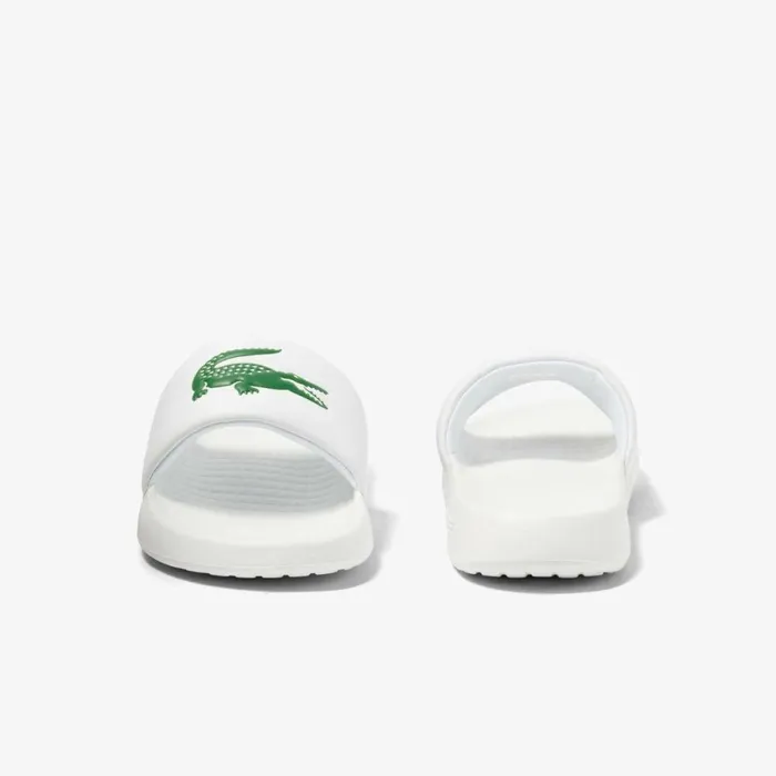 Slides Men Lacoste Men039s Croco 10 Slides Whitegreen 082