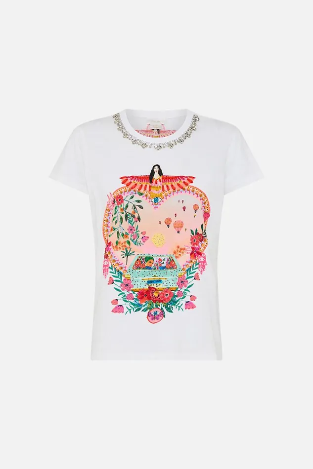 SLIM FIT ROUND NECK TSHIRT SISTER SUNSET Sister Sunset Womens Camilla Tees