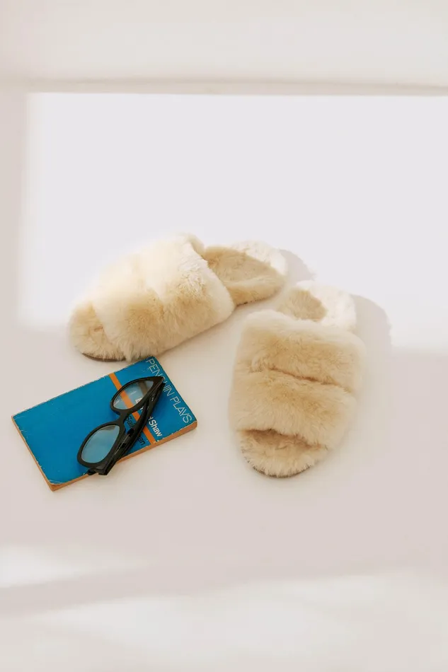 Slippers Women Hush Arundel Shearling Slippers Beige