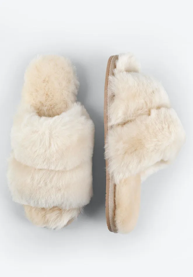 Slippers Women Hush Arundel Shearling Slippers Beige