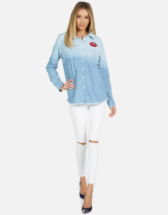 Sloane Kiss Face Summerland Ombre Women Lauren Moshi Long Sleeve