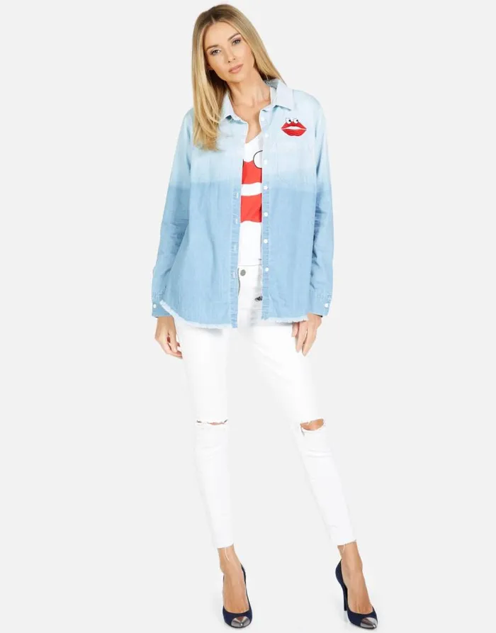 Sloane Kiss Face Summerland Ombre Women Lauren Moshi Long Sleeve