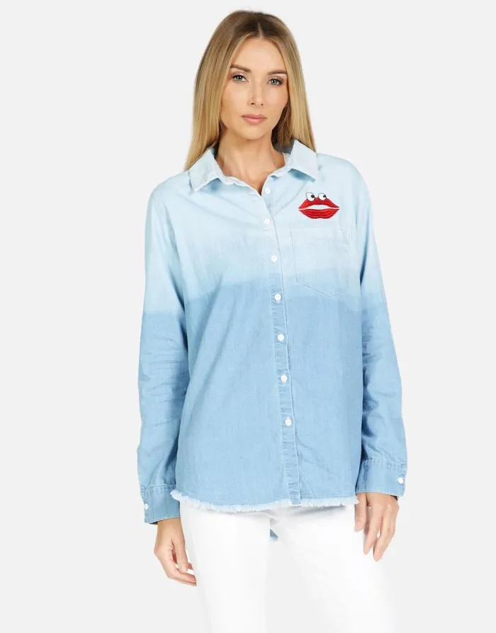 Sloane Kiss Face Summerland Ombre Women Lauren Moshi Long Sleeve