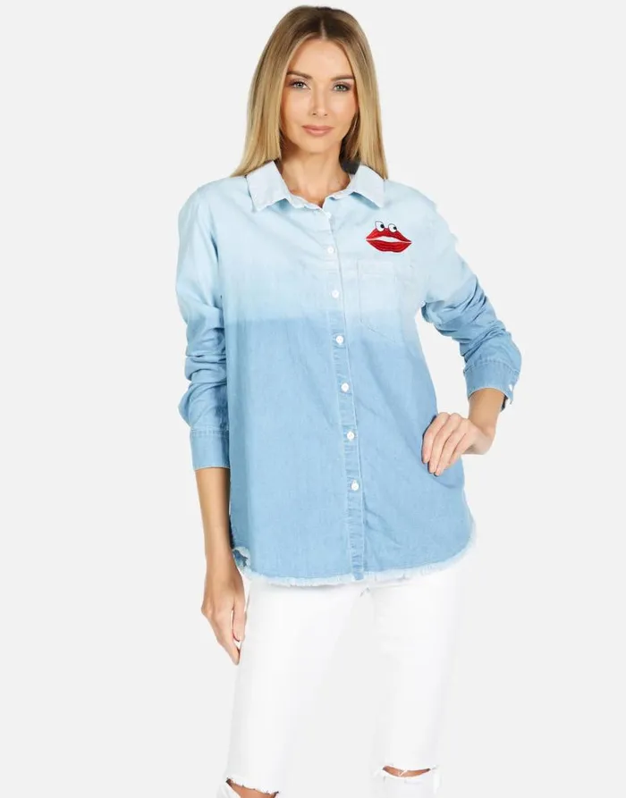 Sloane Kiss Face Summerland Ombre Women Lauren Moshi Long Sleeve
