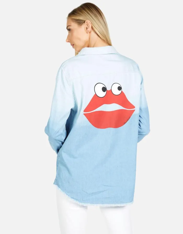 Sloane Kiss Face Summerland Ombre Women Lauren Moshi Long Sleeve